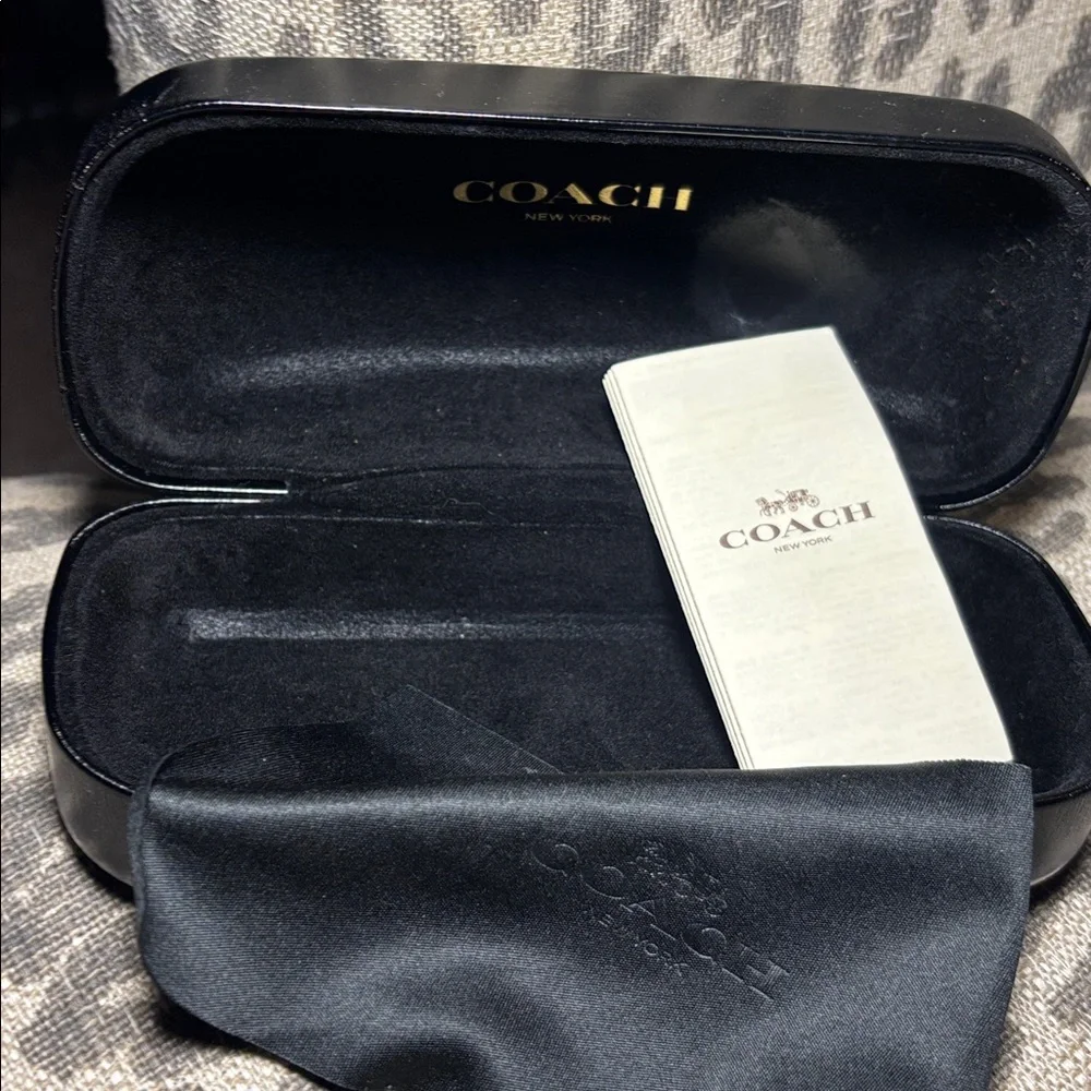 Coach eyeglass case black logo hard glasses case classic designer eyeglass case